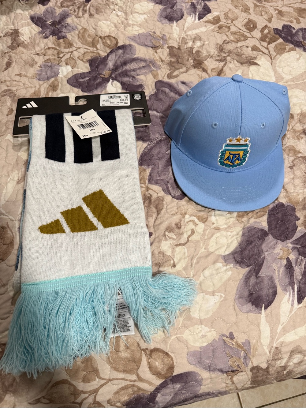 AFA Messi Soccer Cap and Adidas AFA Scarf Set
